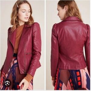 Anthropologie Petula puff sleeve moto jacket